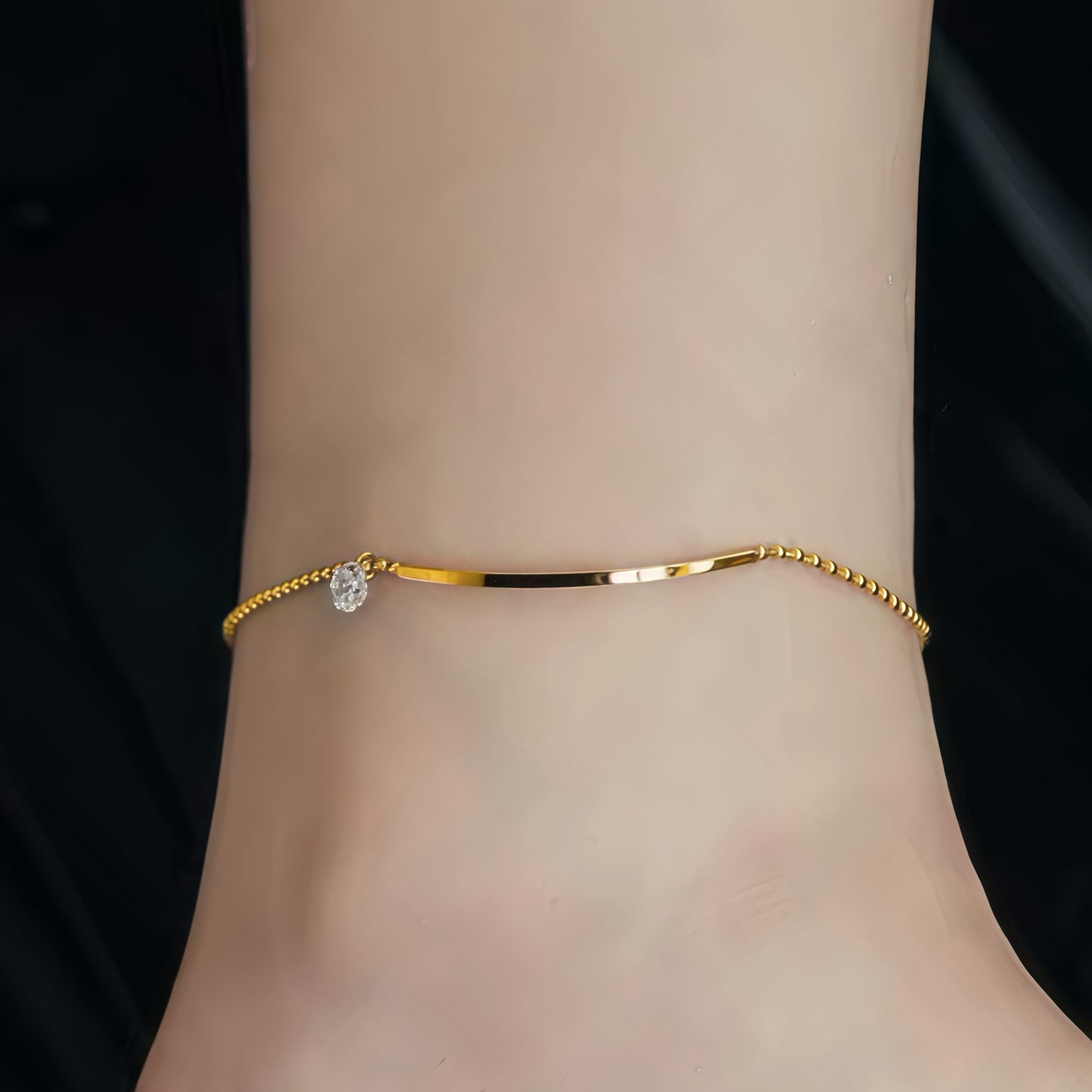Smile Bar Diamanté Anklet