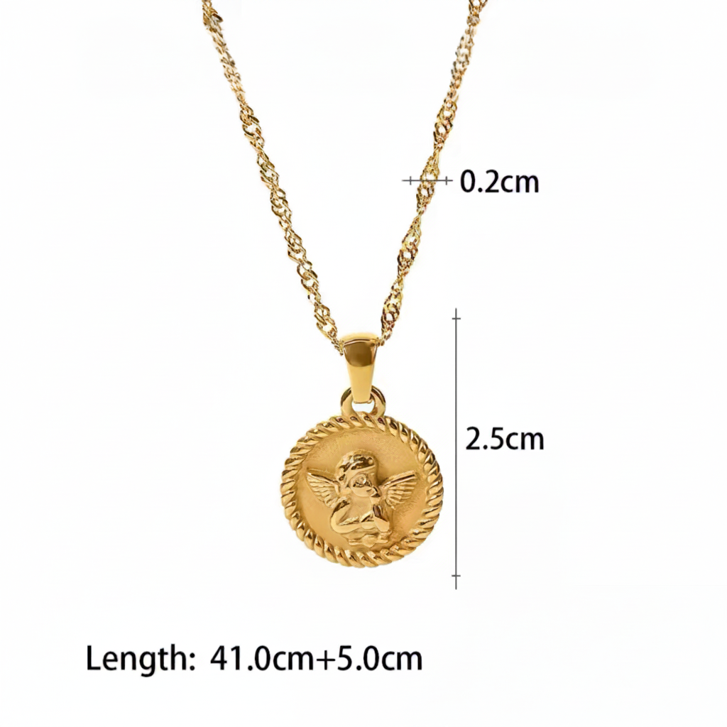 Angel Wing Coin Necklace