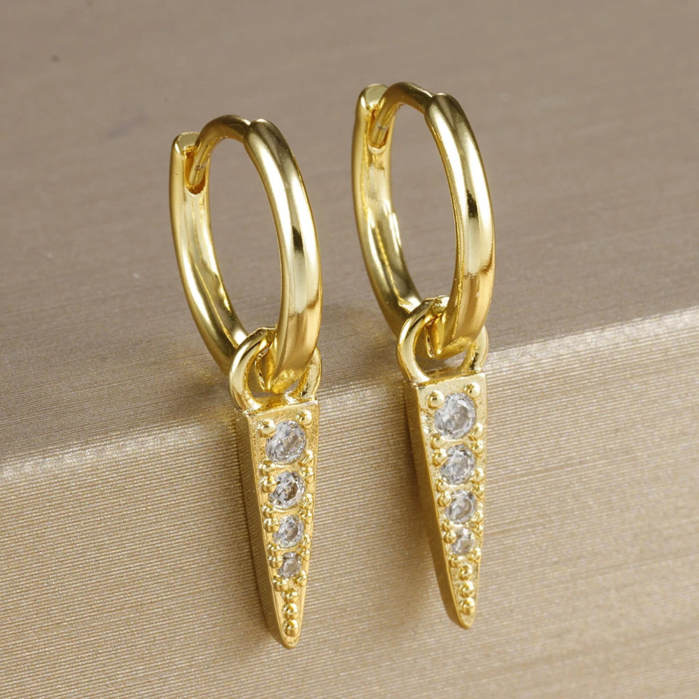 Spike Drop Hoop Earrings