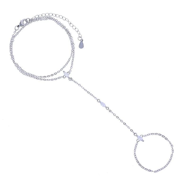 Three Marquise Diamanté Hand Chain