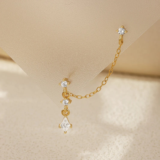 1PC Water Drop Two Stud Earrings