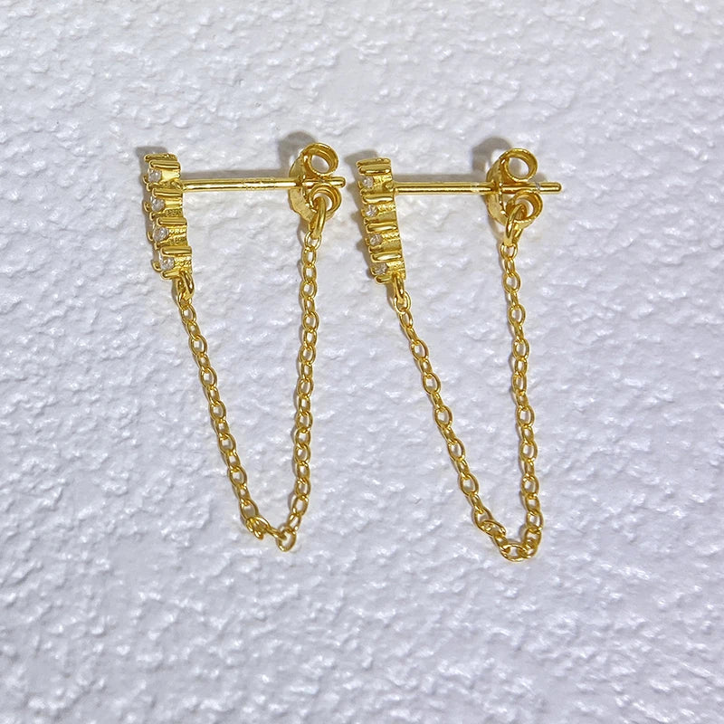 Diamanté Chain Drop Earrings