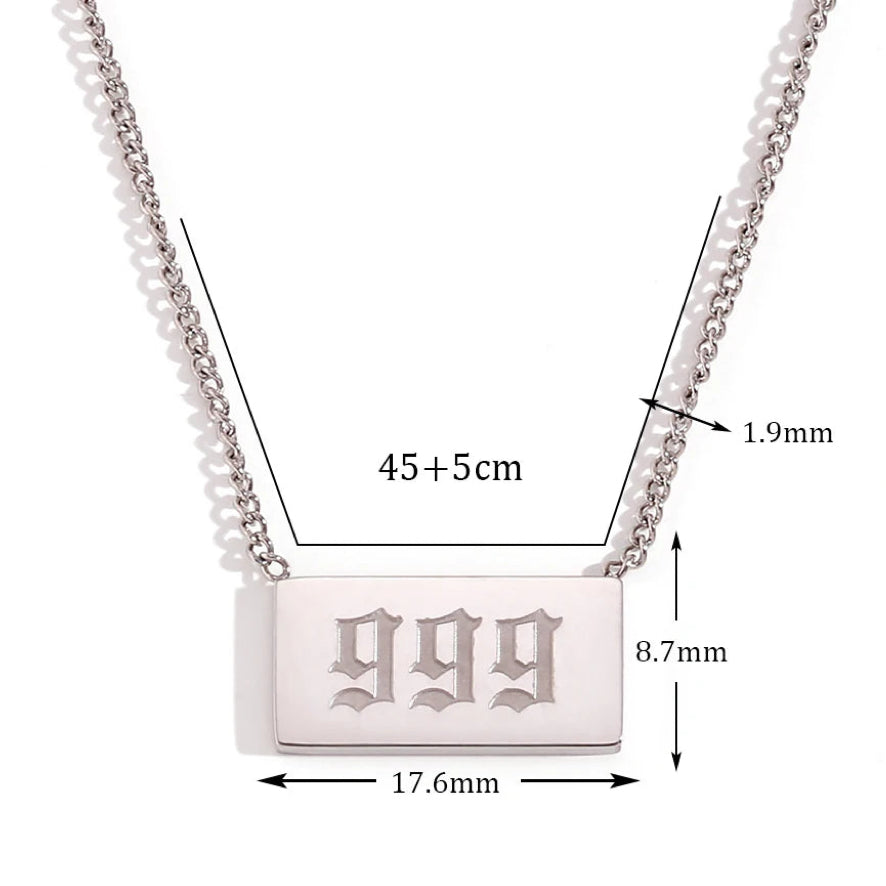Silver rectangular pendant necklace