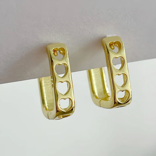 Square Heart Cut-Out Earrings