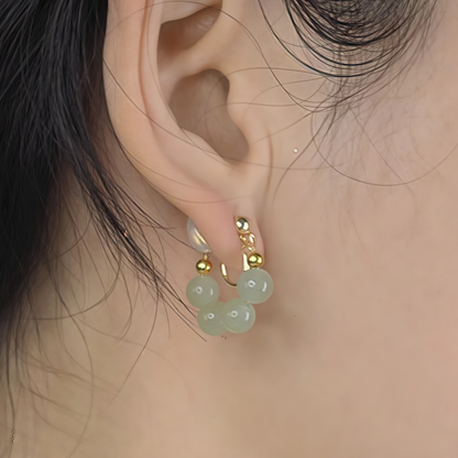 Irregular Jade Stud Or Clip-On Earrings