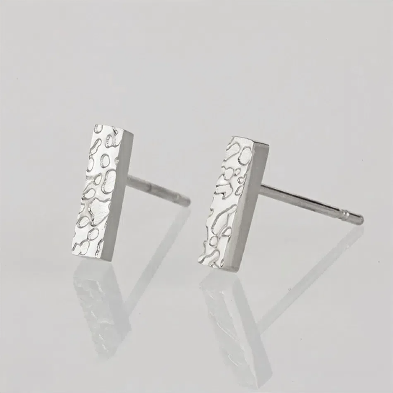 Textured Flat Bar Earrings