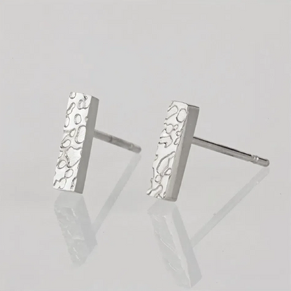 Textured Flat Bar Earrings