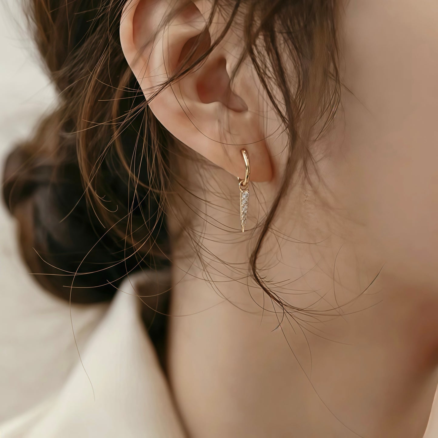 Spike Drop Hoop Earrings