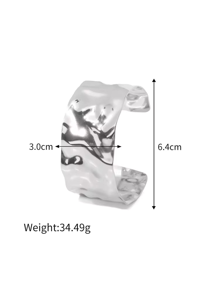 Textured Thick Cuff Bangle