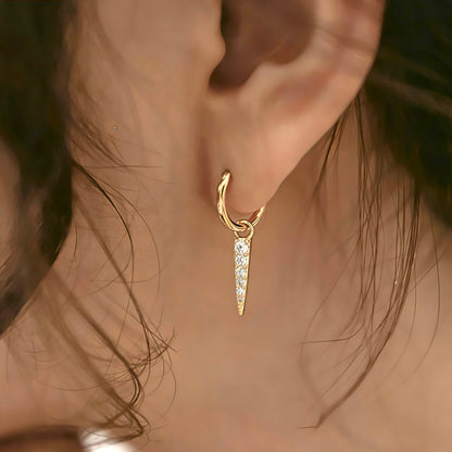 Spike Drop Hoop Earrings