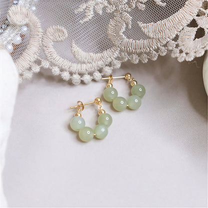 Irregular Jade Stud Or Clip-On Earrings