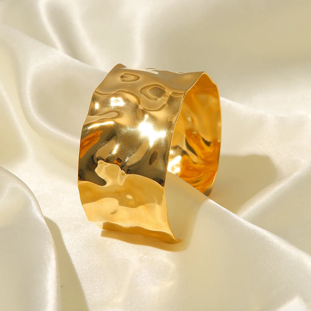 Textured Thick Cuff Bangle