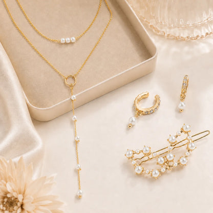 Elegant Pearl Jewellery Set