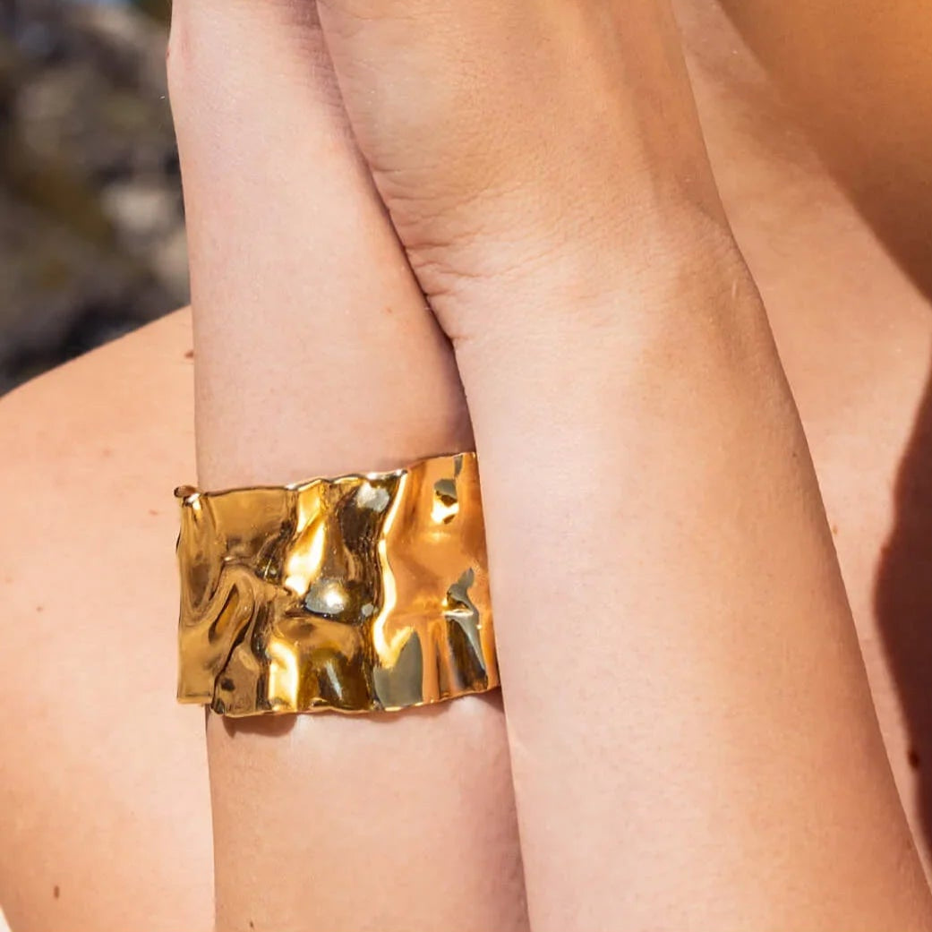 Textured Thick Cuff Bangle