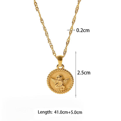 Angel Pendant Twist Chain Necklace