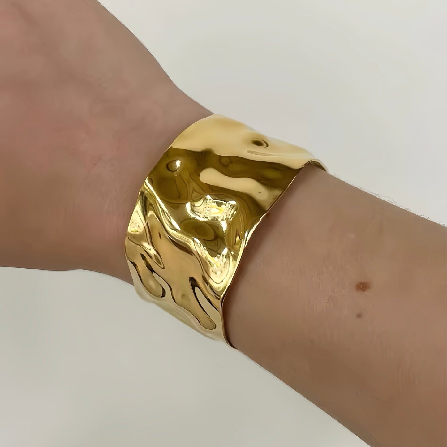Textured Thick Cuff Bangle