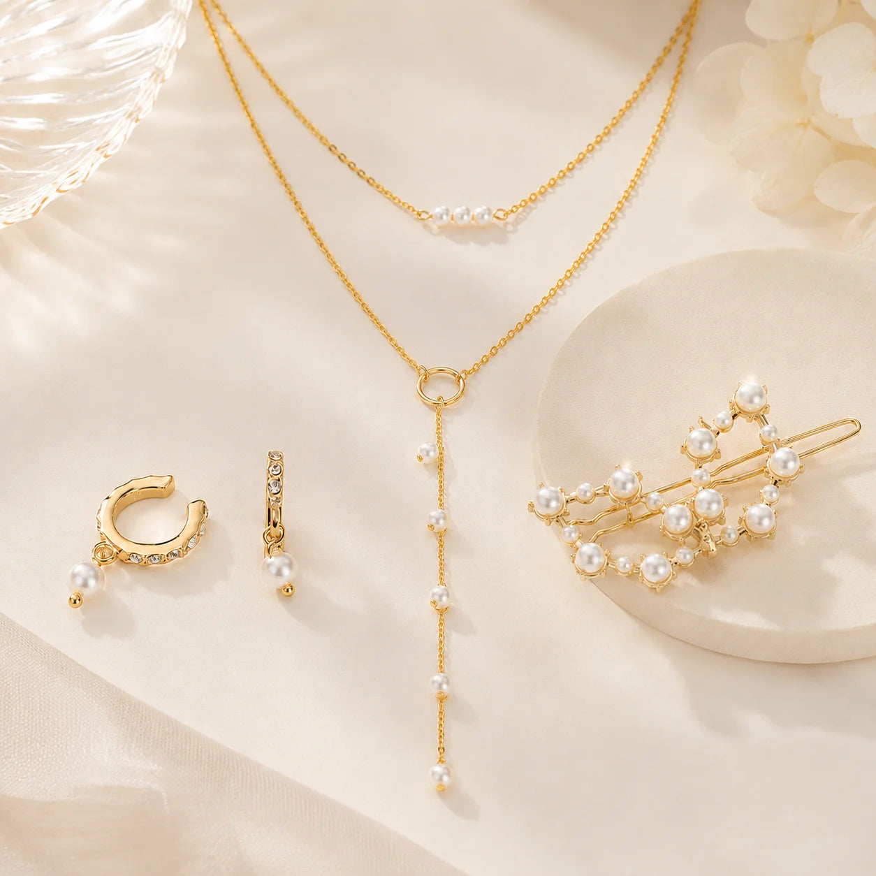 Elegant Pearl Jewellery Set