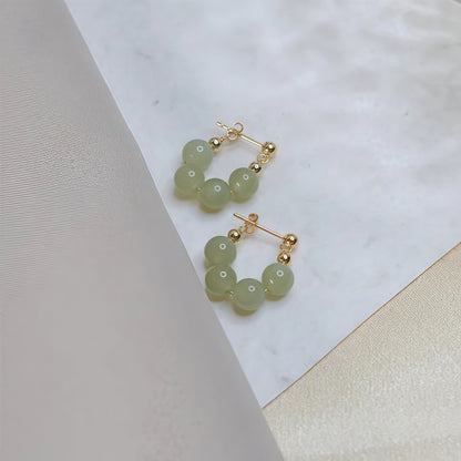 Irregular Jade Stud Or Clip-On Earrings