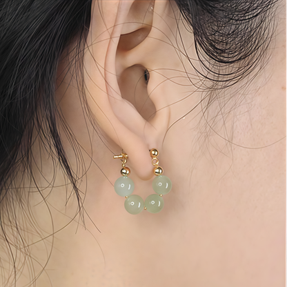 Irregular Jade Stud Or Clip-On Earrings