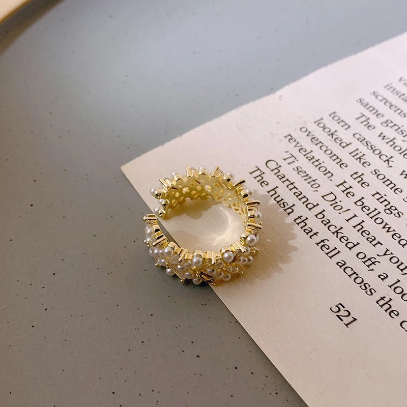 Pearls Adjustable Ring