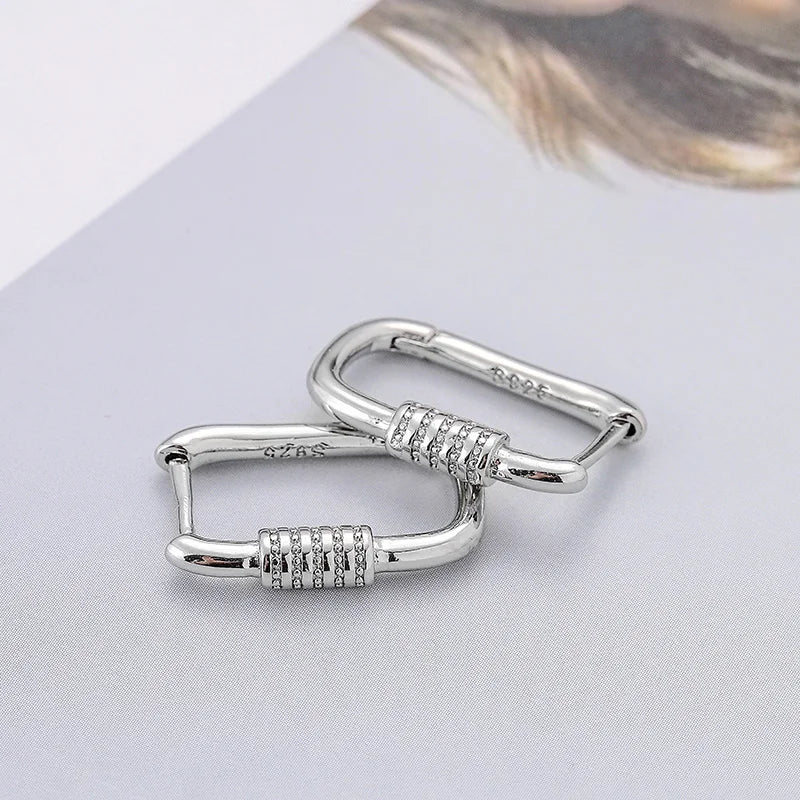 Geometric Oval Earrings