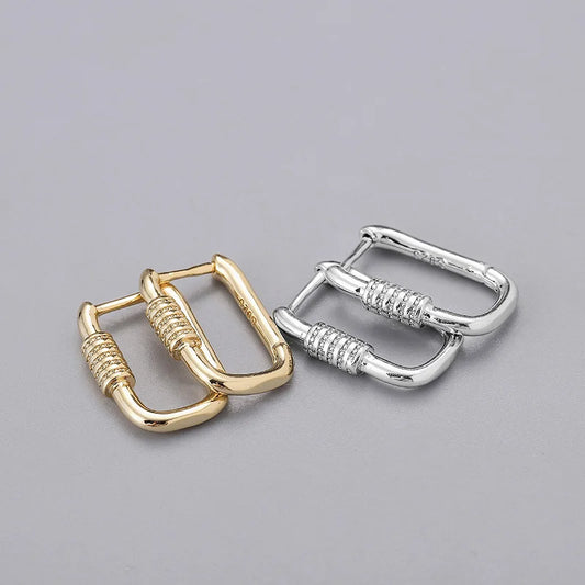 Geometric Oval Earrings