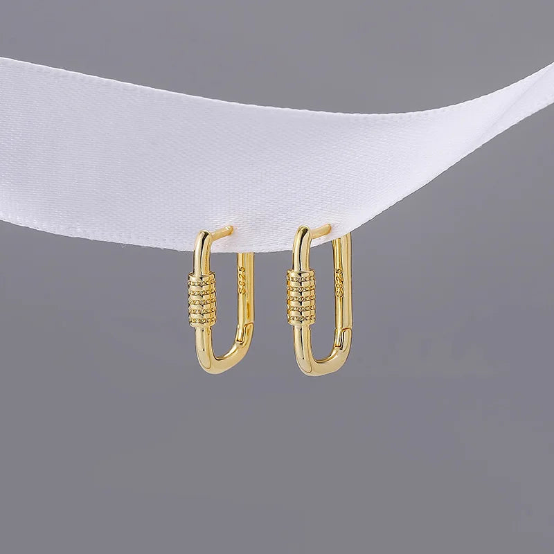 Geometric Oval Earrings