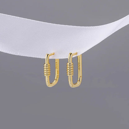 Geometric Oval Earrings