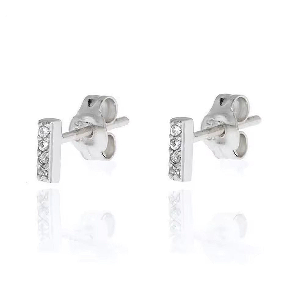 Flat Bar Embellished Stud Earrings