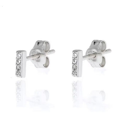 Flat Bar Embellished Stud Earrings
