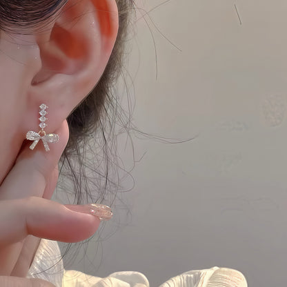 Diamanté Bow Stud Earrings