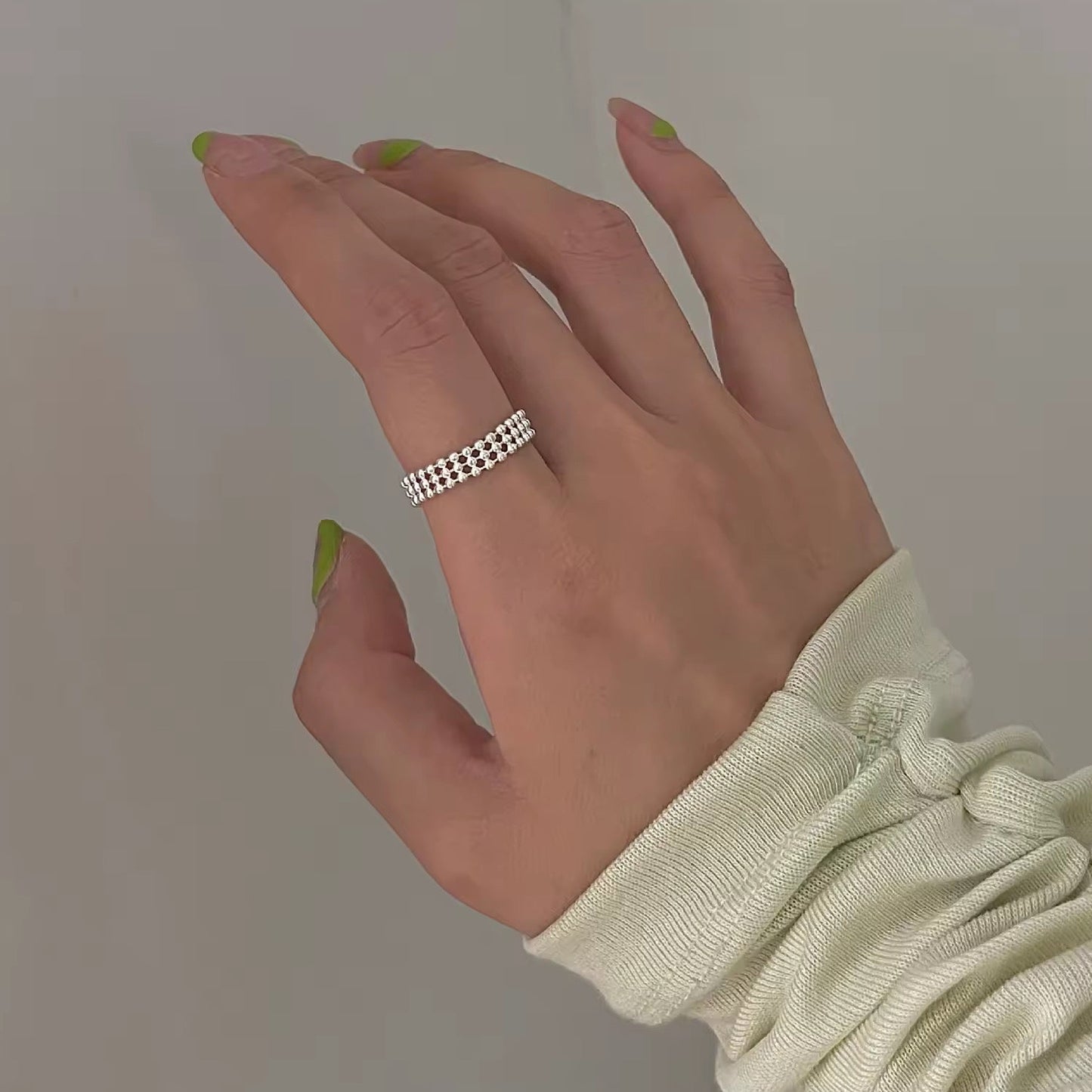Multilayer Tassel Chain Adjustable Ring