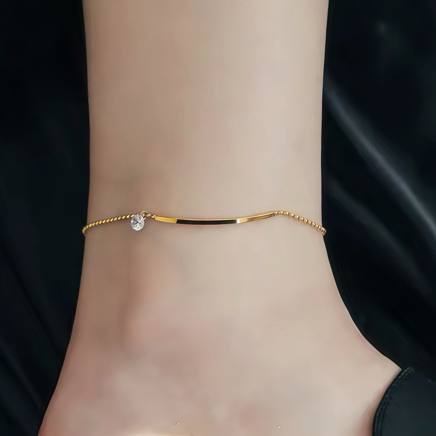 Smile Bar Diamanté Anklet