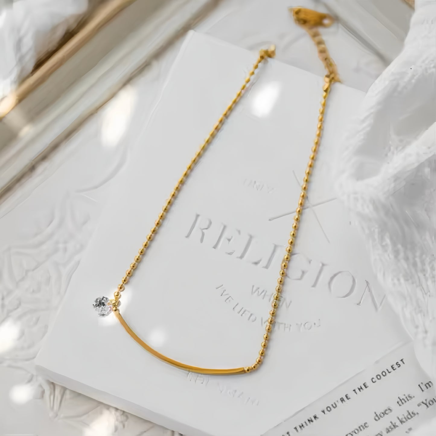 Smile Bar Diamanté Anklet