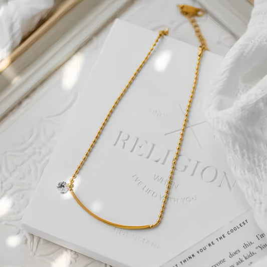 Smile Bar Diamanté Anklet