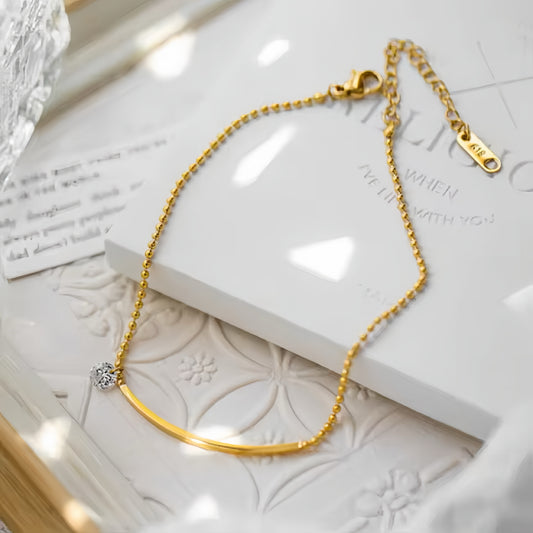 Smile Bar Diamanté Anklet