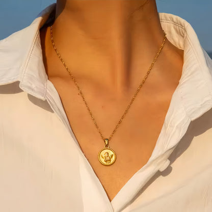 Angel Pendant Twist Chain Necklace