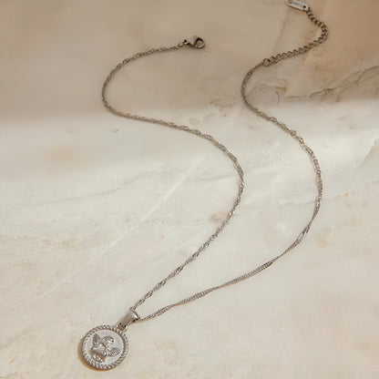 Angel Pendant Twist Chain Necklace