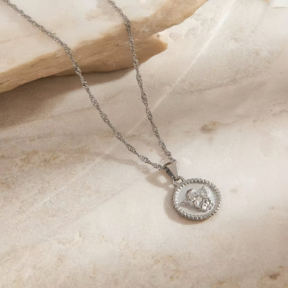 Angel Pendant Twist Chain Necklace