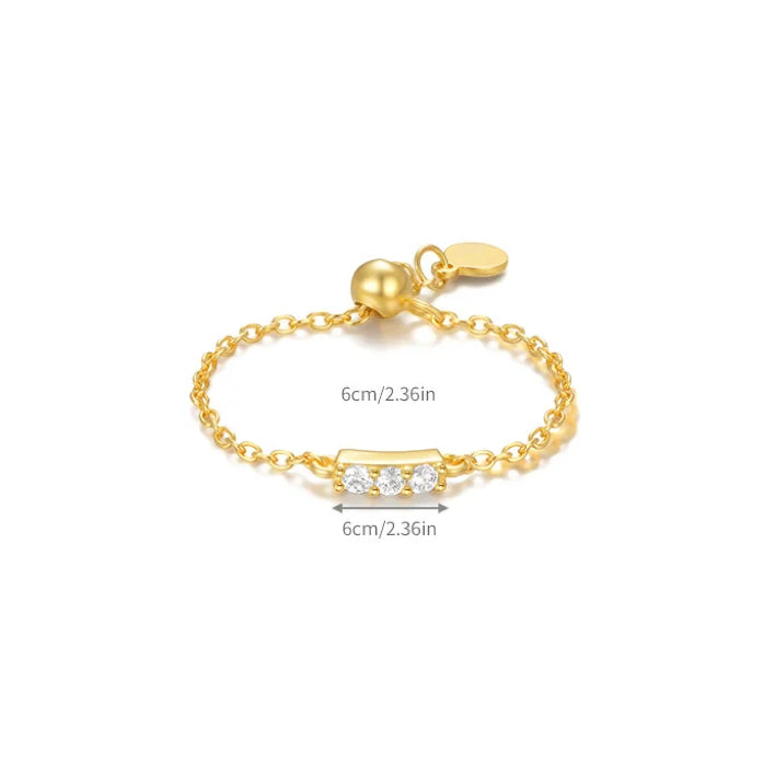 Cubic Fine Chain Adjustable Ring
