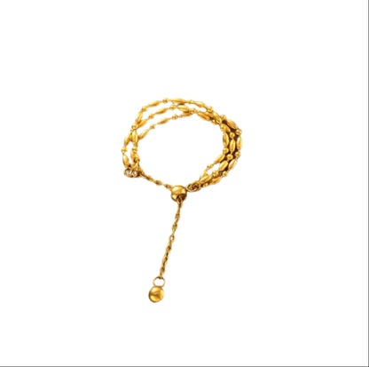 Fine Multilayer Chain Adjustable Ring