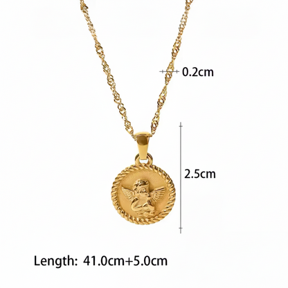 Angel Wing Coin Necklace