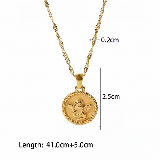 Angel Wing Coin Necklace