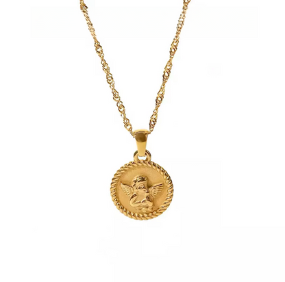 Angel Wing Coin Necklace