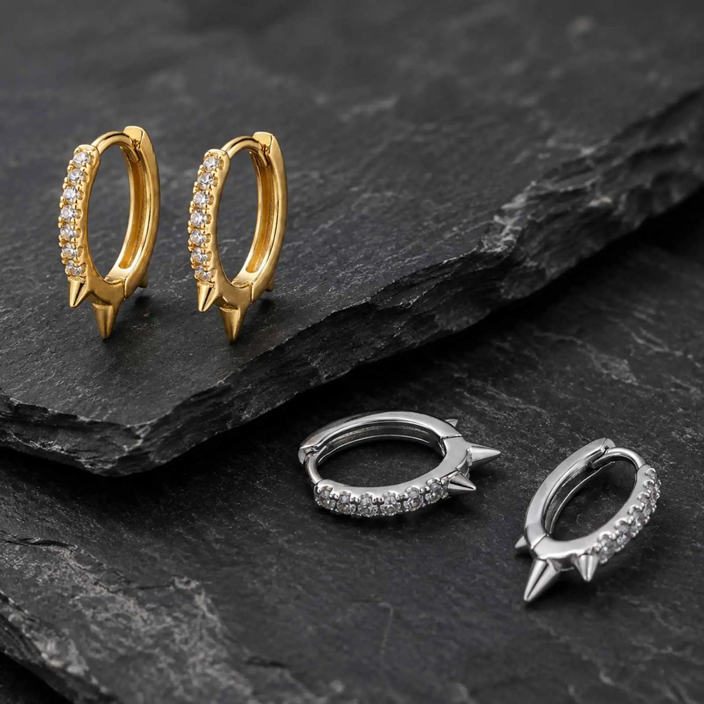 Spike Huggies' Hoop Earrings