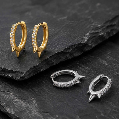 Spike Huggies' Hoop Earrings