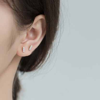 Flat Bar Embellished Stud Earrings