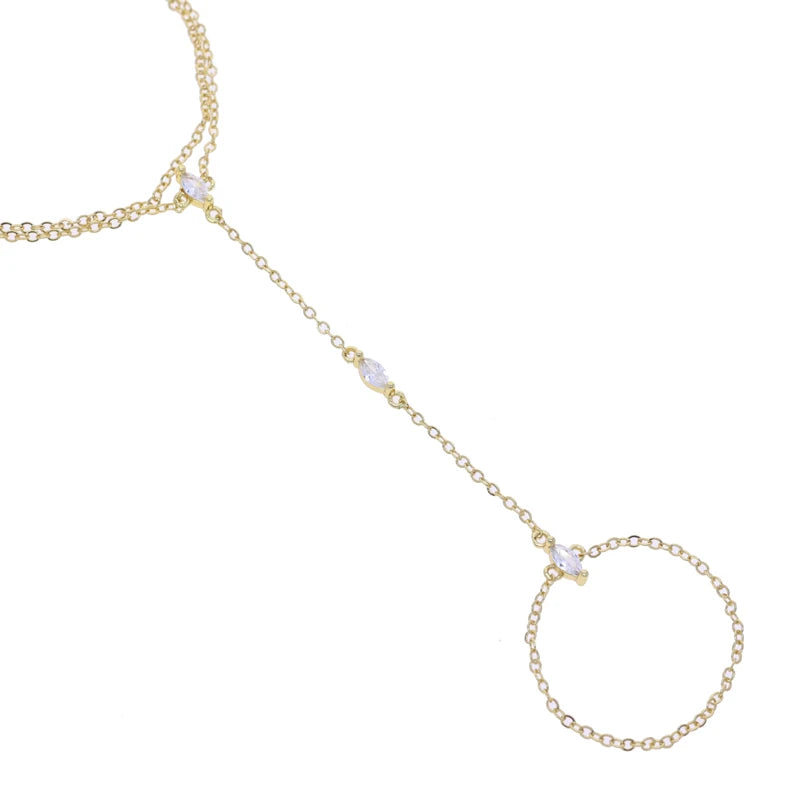 Three Marquise Diamanté Hand Chain
