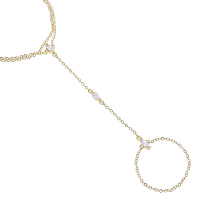 Three Marquise Diamanté Hand Chain