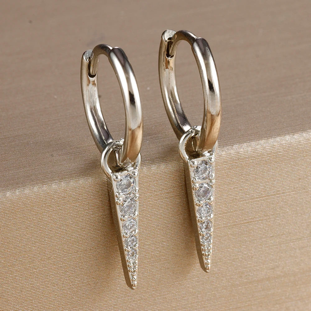 Spike Drop Hoop Earrings